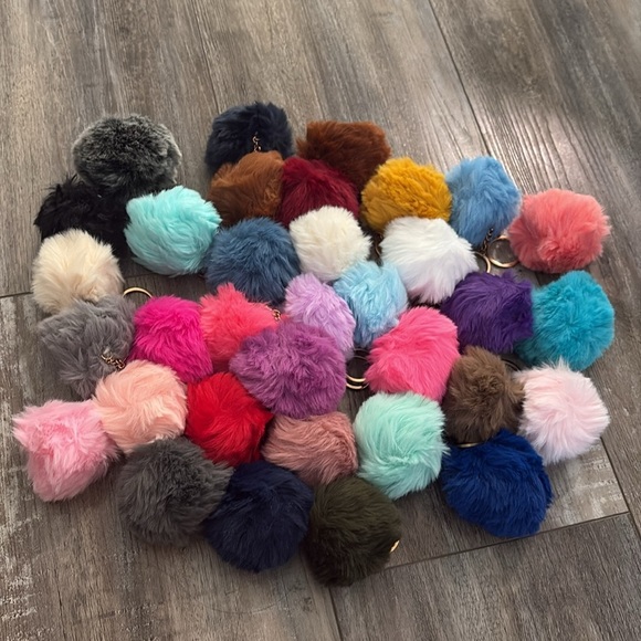 NEW Pom Pom Key Chain Lot - Picture 1 of 3
